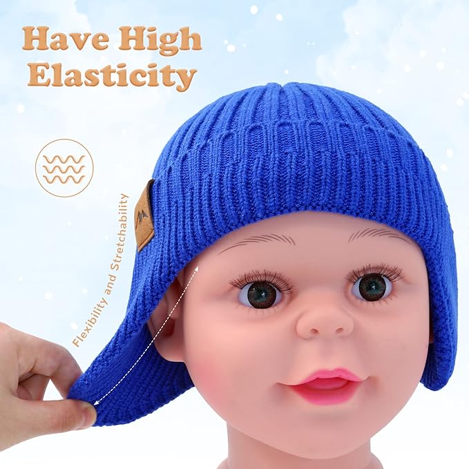 POXIMI Baby Boy Winter Hat Toddler Warm Beanie Girl Knit Hats with Earflap Kid Cute Earmuffs