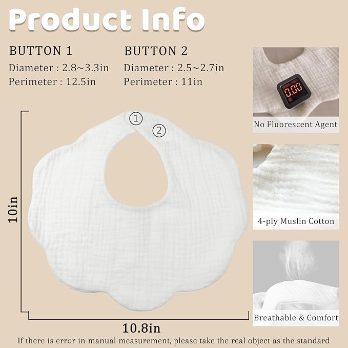 Baby Bibs Muslin Drool Teething Drooling Bibs for Baby Girl Boy Muslin Cotton