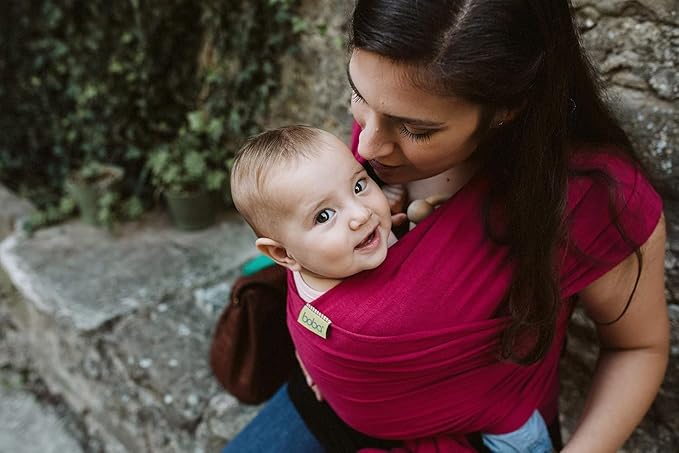 Boba Baby Wrap Carrier - Original Baby Carrier Wrap Sling for Newborns - Baby Wearing Essentials - Newborn Wrap Swaddle Holder, Newborn to Toddler Infant Sling (Sangria)