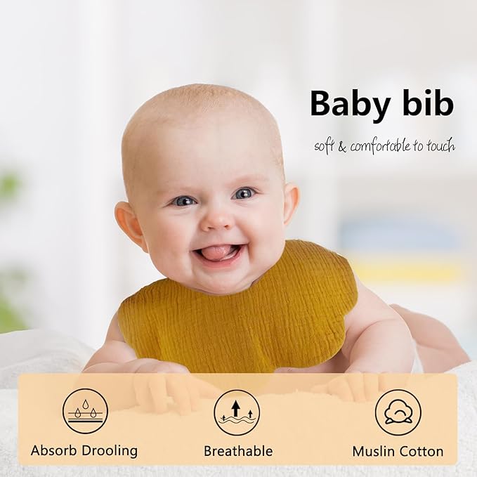Baby Drool Bibs for Unisex Girls Boys 12 Pack Baby Muslin Bibs for Drooling and Teething