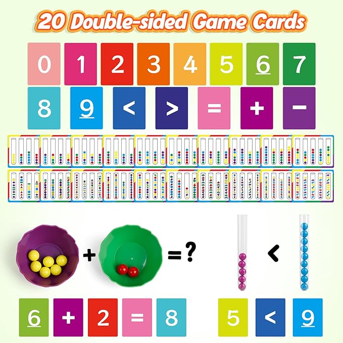 Aizweb Counting and Color Sorting Toys for Toddlers, Montessori Toys Preschool Kindergarten Learning Activities,STEM Math Manipulatives Matching Games Educational Learning Fine Motor Skills