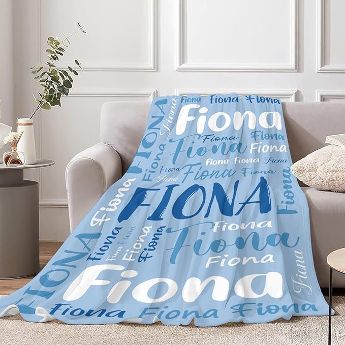 Personalized Custom Baby Blanket with Name for Girls Boys Kids Customized Flannel Blanket for Bed Nursery Room Baby Stroller