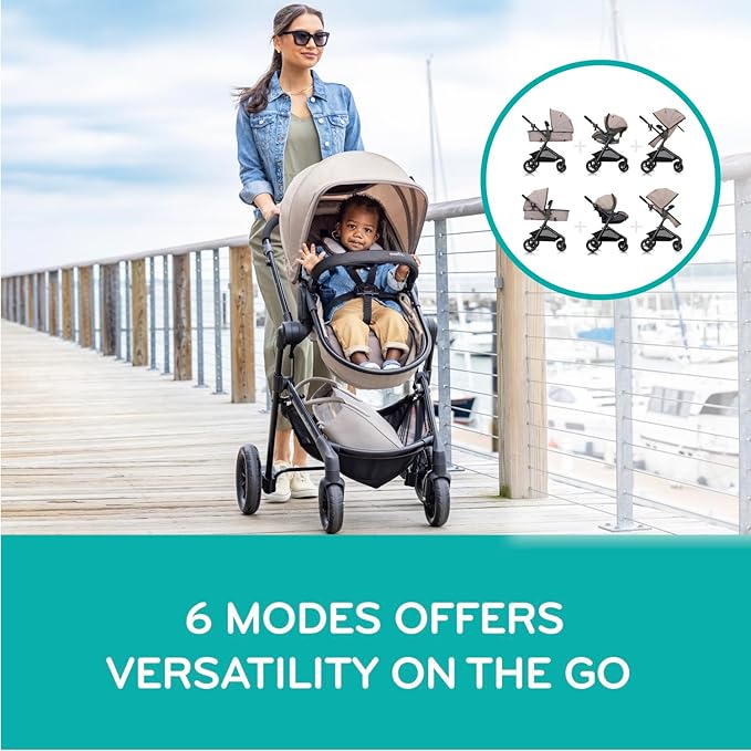 Evenflo Pivot Modular Travel System with LiteMax Infant Car Seat (Casual Gray)