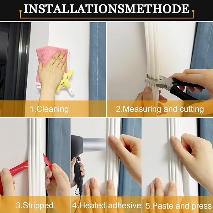 Wall Corner Protector Self-Adhesive Flexible – Durable Rubber, Furniture Edge Guard, Easy to Install, White, Prevents Wall Damage, Ideal for Home or Office Use