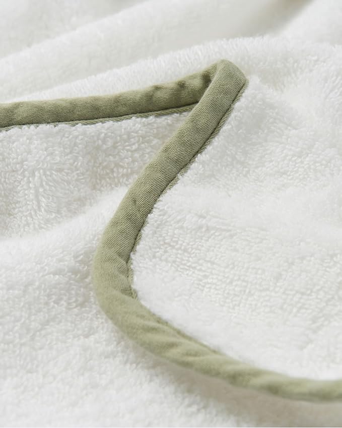 Lalo The Hooded Towel - 100% Organic Cotton, Soft on Sensitive Skin, Cozy & Absorbent, Machine Washable Baby Hooded Bath Towel - Sage