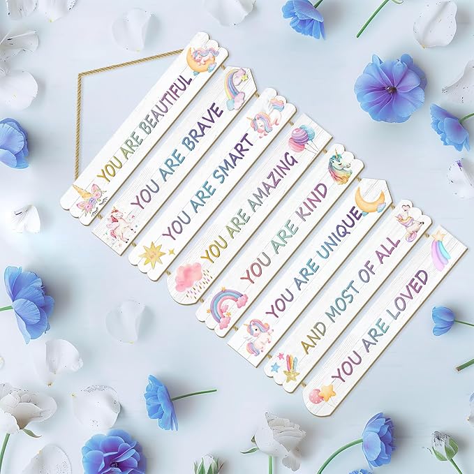 Unicorn Room Decorations For Girls, Kids Room Decor, Inspirational Wall Deco, Little Kids Bedroom Decor,Bedroom Deco For Teen Girls,Nursery Wall Decorations(Unicorn)