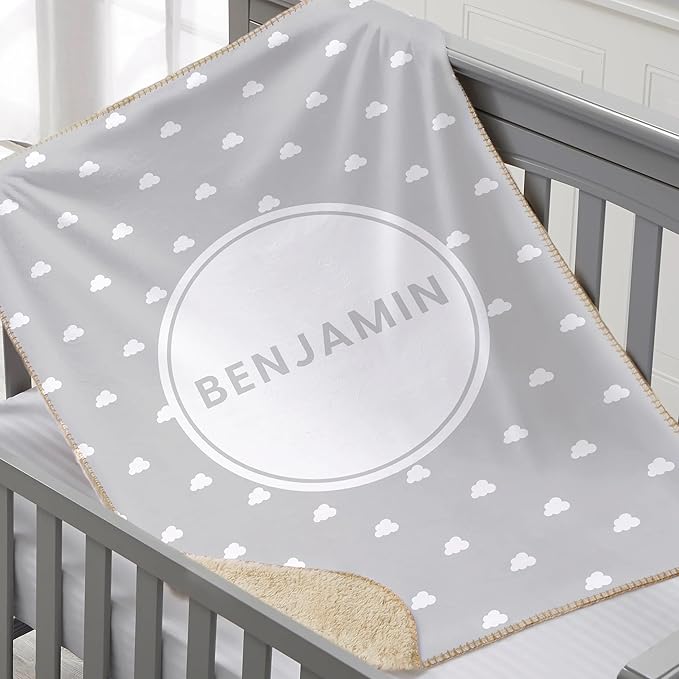 Personalized Baby Blanket for Kids Girls Boys. Custom Baby Blanket with Name for Newborn Swaddle Toddler, Nursery Decor Kids Blanket. (Simple and Sweet Personalized Baby)