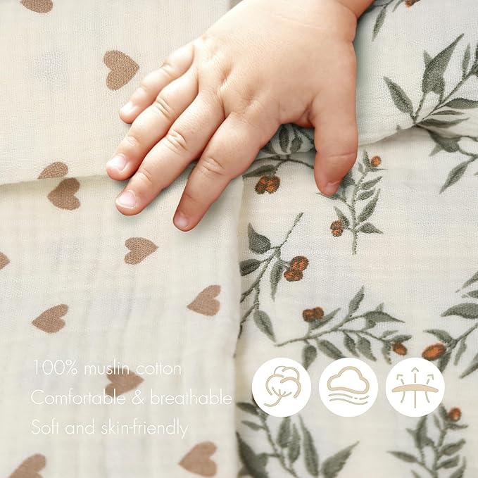 Nursing Covers for Breastfeeding - Breathable Baby Breastfeeding Cover with Arch Neckline, Adjustable Privacy Nursing Covers for Women, Brown Heart