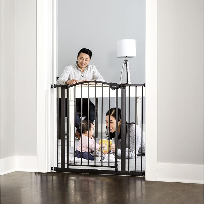 Regalo 35-Inch Home Accents Super Wide Walk Through Baby Gate, Includes 4-Inch, 8-Inch and 12-Inch Extension, 4 Pack of Pressure Mounts and 4 Pack of Wall Cups and Mounting Kit