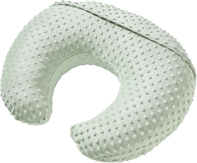 Nursing Pillow and Positioner Breastfeeding and Bottle Feeding, Propping Baby, Tummy Time, Sitting Support, with Removable Polyester Cover, dots Fabric, for Baby Boy Girl(Bay)