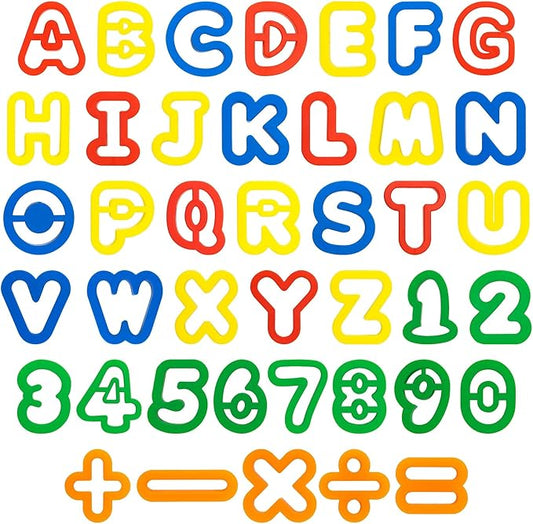 Dough Alphabet & Numbers Cutter Set for Kids – 41-Piece Letter and Number Mold Kit with Bright Colors – Educational Clay and Dough Tools for Learning, Counting, and Crafting – Strong and Durable