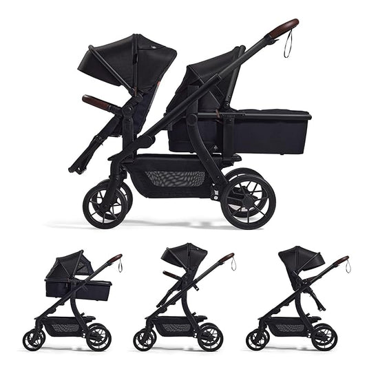 Momcozy ChangeGo Baby Stroller, Convertible Single-to-Double-to-Wagon Stroller with 23 Configurations, Bassinet, Seat Included, Large PU Wheels, All-Wheel Suspension ＆ Extendable UPF50+ Canopy