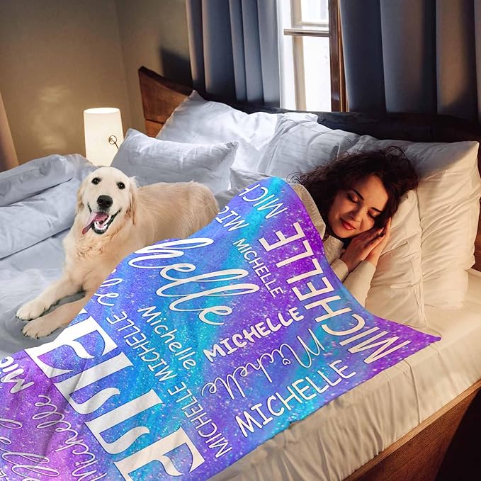 Customized Baby Blanket, Personalized Gifts Blanket with Name for Girl Customized Blankets Personalized Gifts Flannel Fleece Blankets