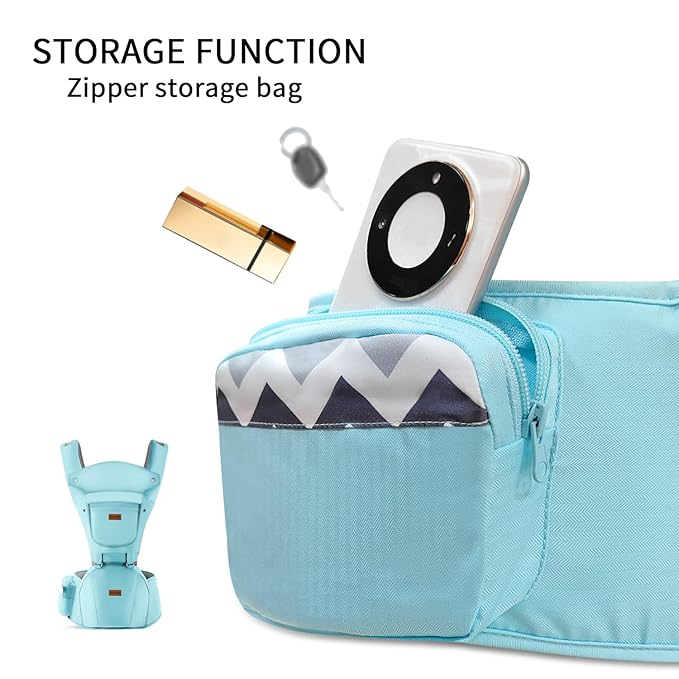 Baby Carrier with Hip Seat, Baby Carrier Newborn to Toddler, 6-in-1 Ways to Carry, All Seasons, Adjustable Baby Holder Carrier for Breastfeeding(Baby Blue)