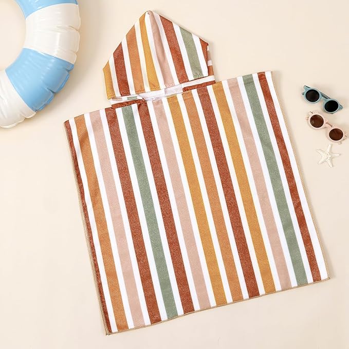 Toddler & Kids Hooded Bath & Beach Towel - Microfiber Wearable Poncho for Bathroom, Pool, Beach
