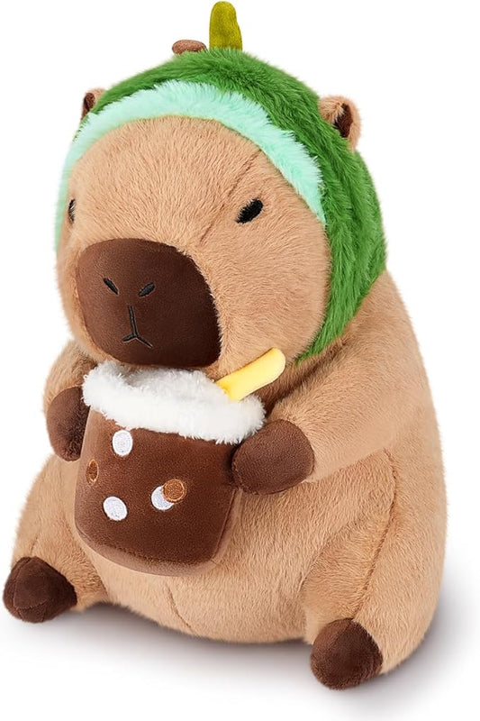 Achwishap Capybara Plush,Cute Plushies Capybara Stuffed Animals,Capybara Plush Toys,Kawaii Plushie Stuffed Toy with Avocado Hat Plushies Gift for Kids Adults Birthday(Capybara with Avocado Hat,12”)