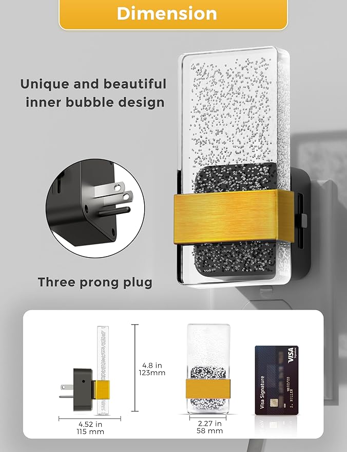 L LOHAS LED Night Light [2Pack], Night Lights Plug Into Wall, Decorative Night Lights with Dusk-to-Dawn Sensor, 0-100LM Dimmable Acrylic Nightlight, 5000K Aesthetic nightlight for Bathroom, Home Decor