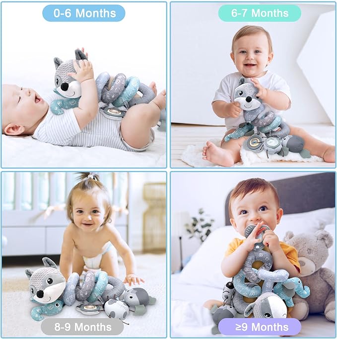 Car Seat Toys for Babies 0-6 Months Boys Girls Newborn Toys Stroller Toy, Carseat Toys Hanging Baby Infant Toy 0-3 Months for Carseat Stroller Crib with Music Rattle, Baby Gift for 0 3 6 9 12 Months