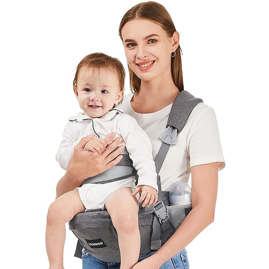 Baby Hip Carrier, Ergonomic,Baby Holder Carrier with Multiple Pockets & Shoulder Strap for Newborns & Toddlers -Gray
