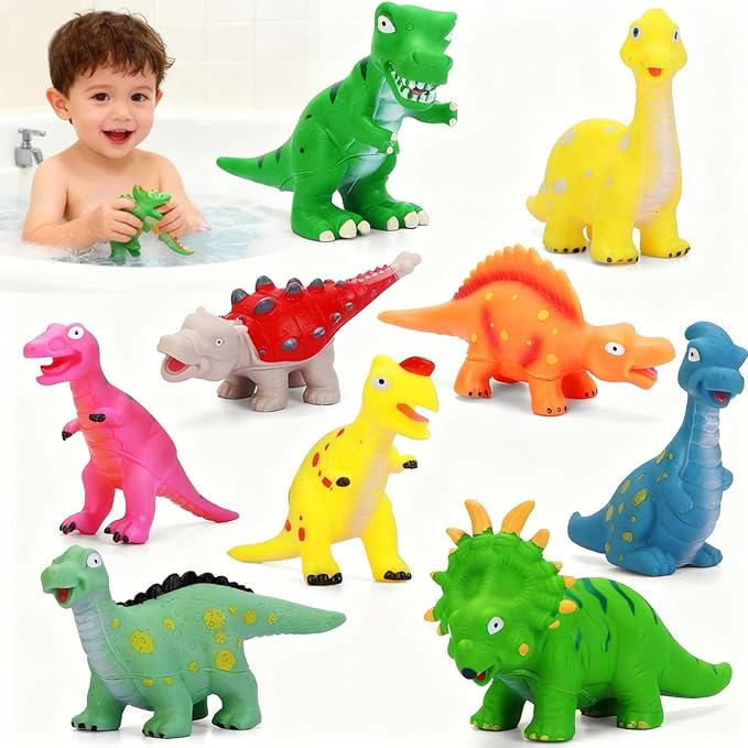 Dinosaur Bath Toys Mold Free: No Hole Bathtub Toys for Baby Toddler Kids