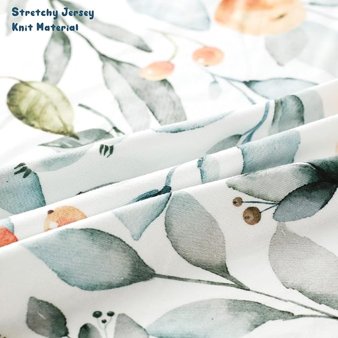 GRSSDER Baby Blankets Super Soft Stretchy Jersey Knit Swaddle Blanket 2 Pack for Baby Girls, Double Layer Reversible Receiving Blankets 34 x 44, Extra Large for Swaddling, Fruit & Daisy