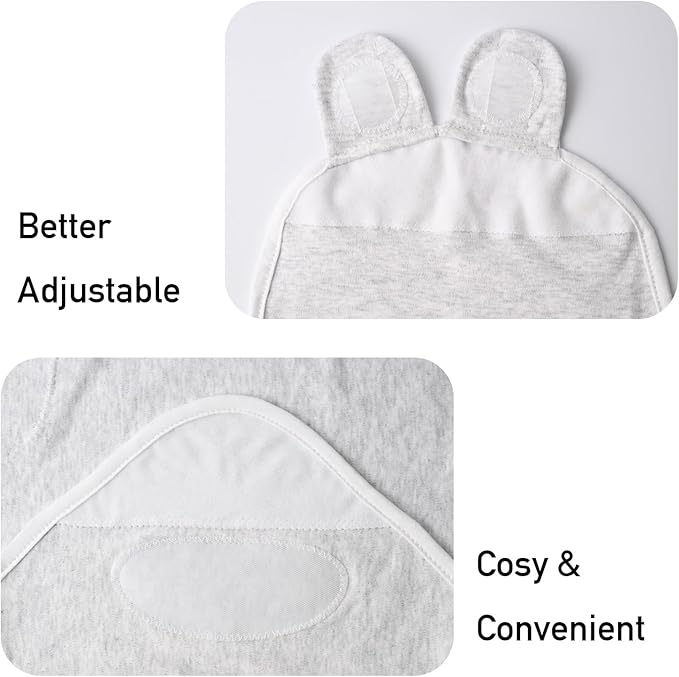 Baby Swaddle Sacks, 3-Pack Newborn Organic Cotton Swaddle Wrap, Adjustable Swaddle Blankets, Nursery Swaddling Essentials for Newborn 0-3 Months, Infant Shower Items Gift (Grey & White)