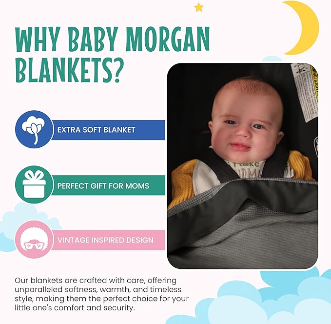 Blankets - Thermal Waffle Warm Baby Blanket for Crib - Soft and Cozy Baby Crib Blanket for Nursery, Stroller, or Naptime Comfort - Ideal Shower Gift - Gray, Nylon Trim (36" x 50")