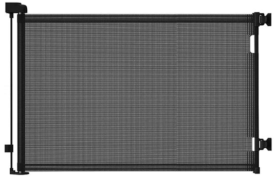 Retractable Baby Gate for Stairs – 33” Height, Expands up to 71” Width – Safety Gate for Infants, Toddlers, Dogs & Pets – Easy Install, Secure Closure, Black Mesh Design for Indoor & Outdoor Use