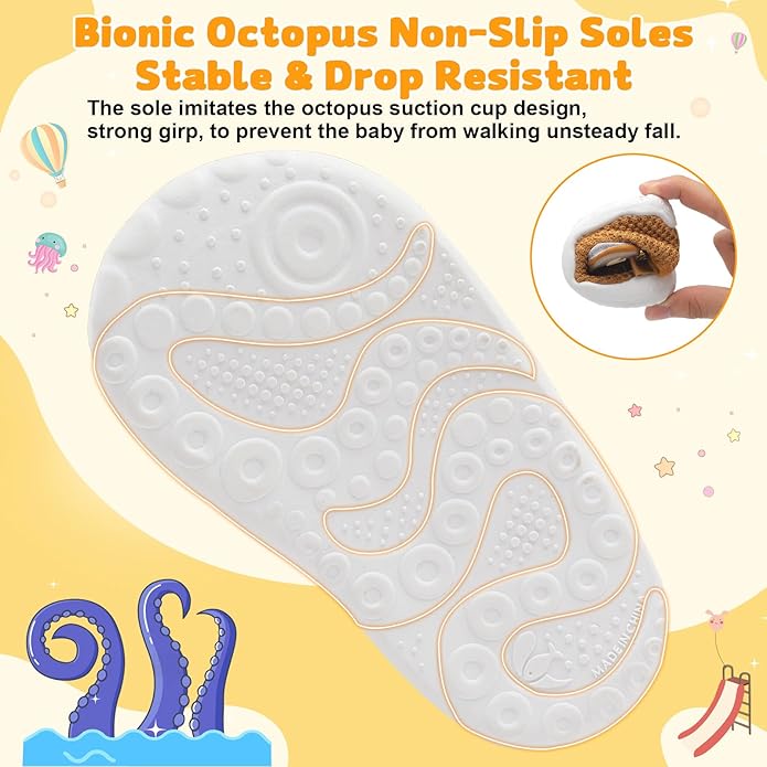 FEETCITY Baby First Walking Shoes Wide Baby Shoes Infant Sneakers Newborn Crib Shoe Barefoot Lightweight Slip On Shoe