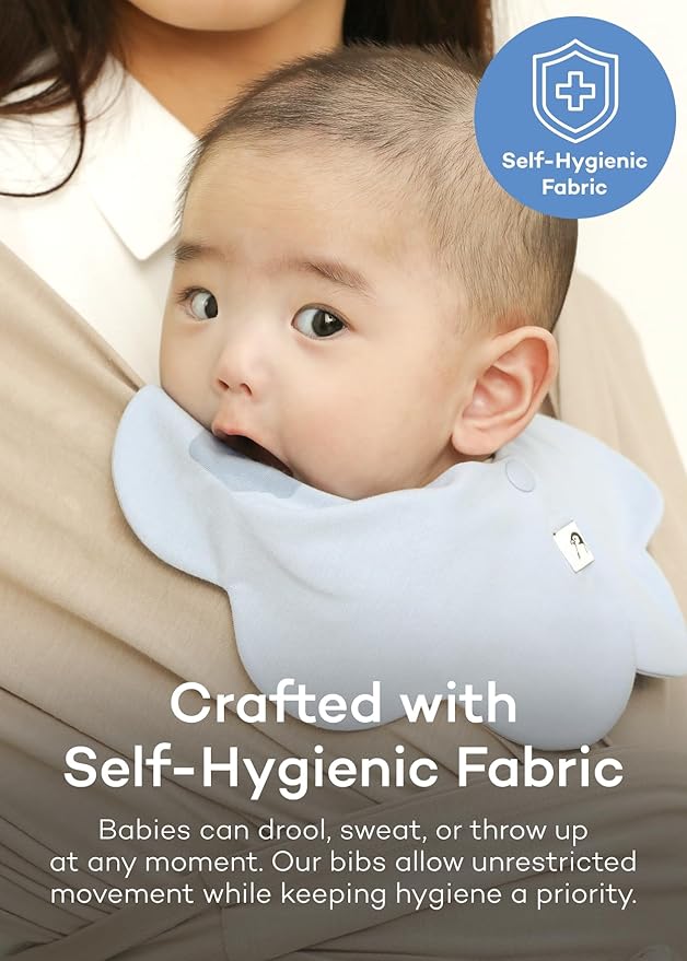 Konny Baby Bibs Set, 360 ° Rotate, Soft and Absorbent Bandana Drooling for Boys Girls baby Essentials