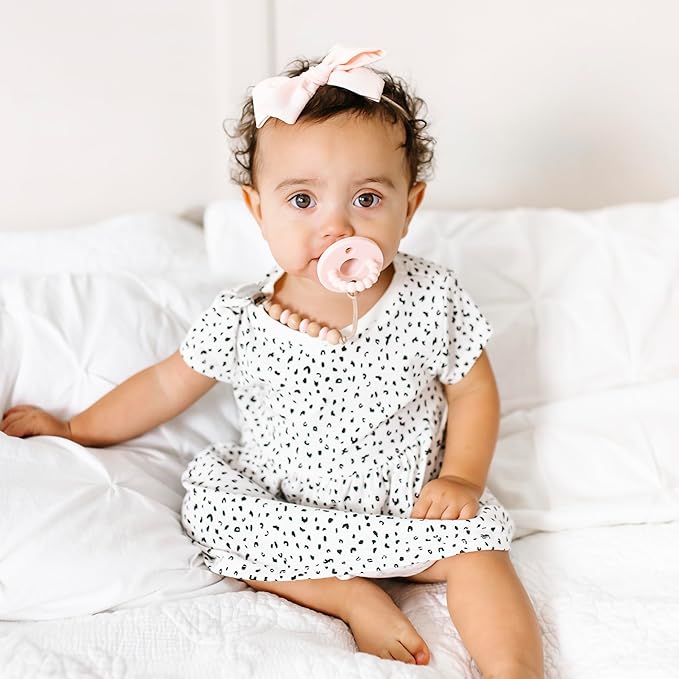 Ryan & Rose Cutie PAT All-in-One Pacifier and Teether Massaging Teething Ring and Hideaway Binky for Growing Babies (Bliss (3 Pack), Stage 1)