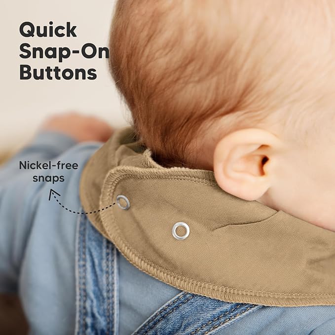 8-Pack Organic Baby Bandana Bibs for Boys, Girls - Super Absorbent Triangle Baby Bibs for Drooling and Teething Infant, 100% Cotton Extra Soft for Newborn, Infant 0-36 Months (Terracotta)