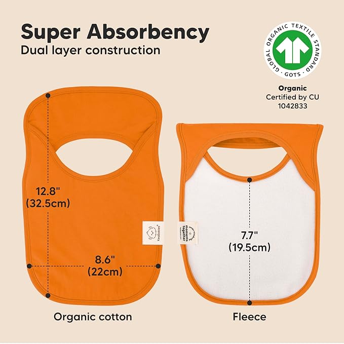 8-Pack Baby Bibs for Boys, Girls - Pullover Bibs for Drooling Teething Baby Girl & Boy Toddler, Newborn, Soft & Absorbent, Cute Colors, Large Torso Coverage Keep Infant Clean & Dry (Sahara)