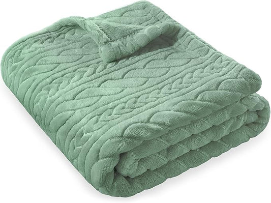 BORITAR Baby Blanket for Boys Soft Fluffy Fuzzy Blankets, Warmer Comfort 3D Lightweight Bed Blanket for Toddlers Infant Newborn and Home Decor (30x40 inch, Sage Green)