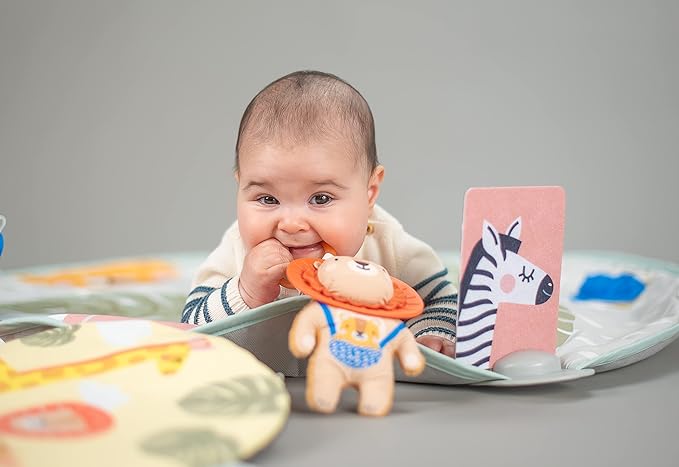 Taf Toys Savannah 360° Activity Gym with Music & Light & 20 Playful Activities, Thickly Padded with Soft Mat and a Unique “Crinkle Toy” for a Variety of Body Positioning for Newborn and Up