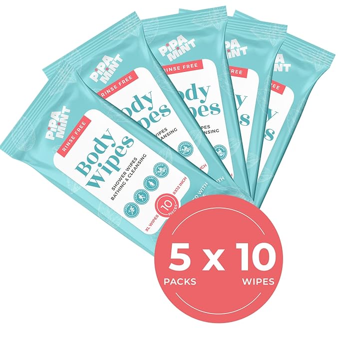 Body Wipes XL Shower Wipes Body Wipe for Adults Bathing, Traveling, Camping, Gym, Car, Elderly, Bedridden - Disposable Washcloths for Adults No Rinse 1 Box, Aloe 20 Pack (200 ct)