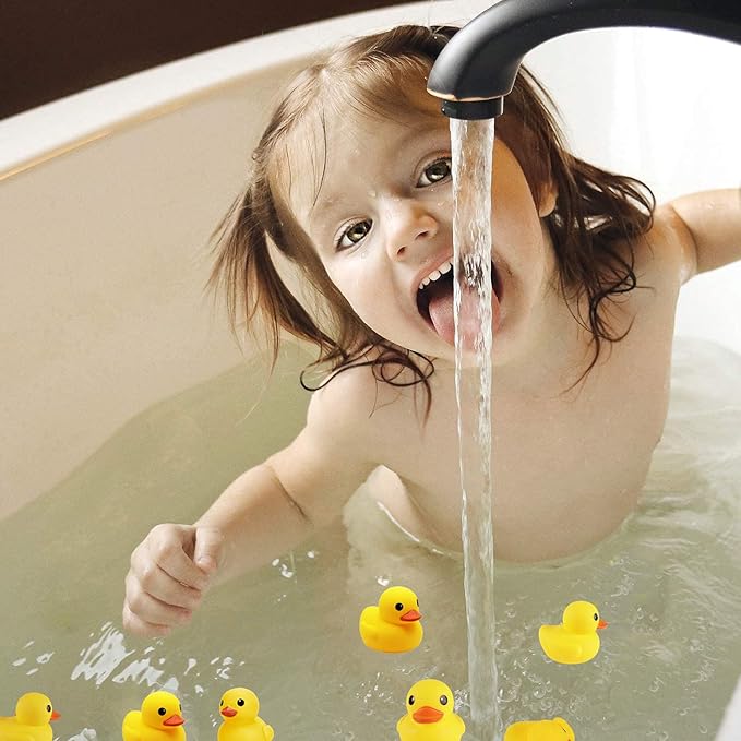 Yellow Rubber Ducks, 30pcs Preschool Small Bath Toys Bathtub Floating Duckies Gift for Baby Shower Infants Kids Toddler Party Decoration (Small)