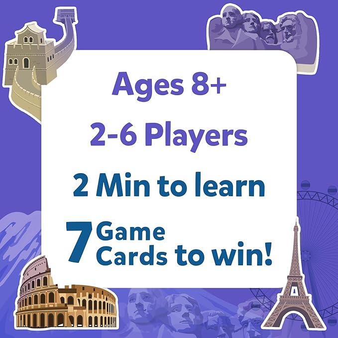 Skillmatics Guess in 10 Legendary Landmarks, Educational Travel Toys for Boys, Girls, and Kids Who Love Card Games, Board Games, Geography and History, Trivia, Gifts for Ages 8, 9, 10 and Up