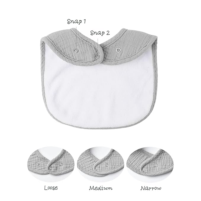 Konssy Muslin Baby Bibs 8 Pack Baby Bandana Drool Bibs Cotton for Unisex Boys and Girls, Soft Absorbent Set for Teething and Drooling
