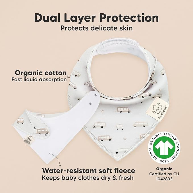 8-Pack Organic Baby Bandana Bibs for Boys, Girls - Super Absorbent Triangle Baby Bibs for Drooling and Teething Infant, 100% Cotton Extra Soft for Newborn, Infant 0-36 Months (Vessels)