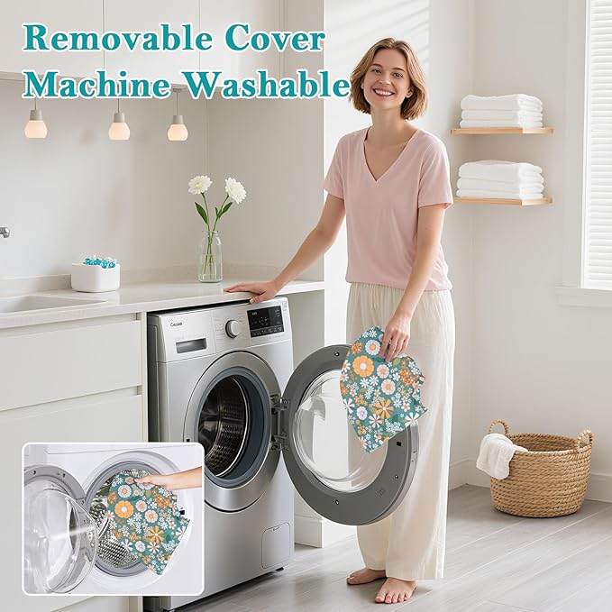 Nursing Pillow, Breastfeeding Pillow with Removable Cotton Cover, Baby Feeding Pillow for Mom Easier Breast Feeding and Bottle Feeding, Breastfeeding Support Cushion for Newborn (Flower Green)