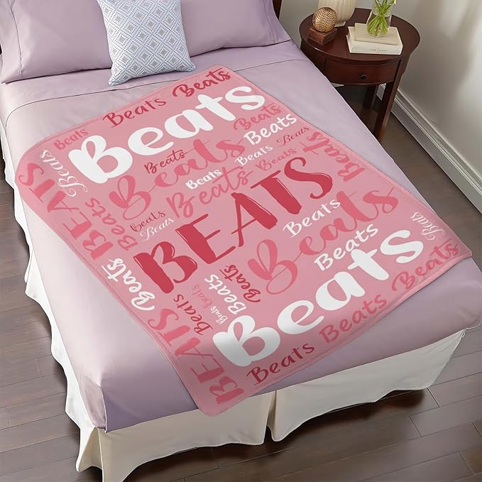 Personalized Custom Baby Blanket with Name for Girls Boys Kids Customized Flannel Blanket for Bed Nursery Room Baby Stroller