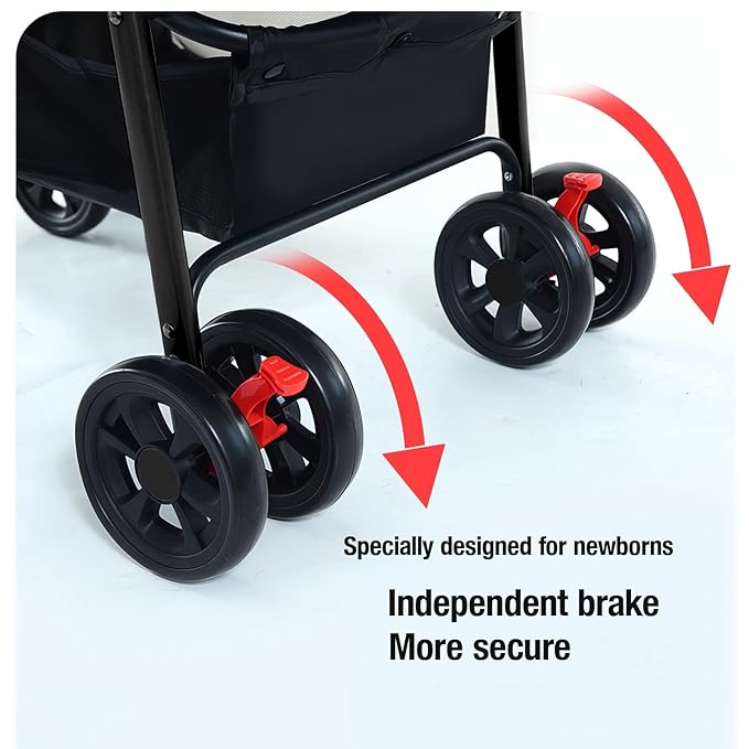 Ultra-Lightweight Stroller at Only 4.6kg, Foldable Compact Pushchair with Lie-Flat Position, Travel Pram from Birth to 40kg, Baby Buggy with Adjustable Backrest, Footrest, Canopy (A8 Grey)