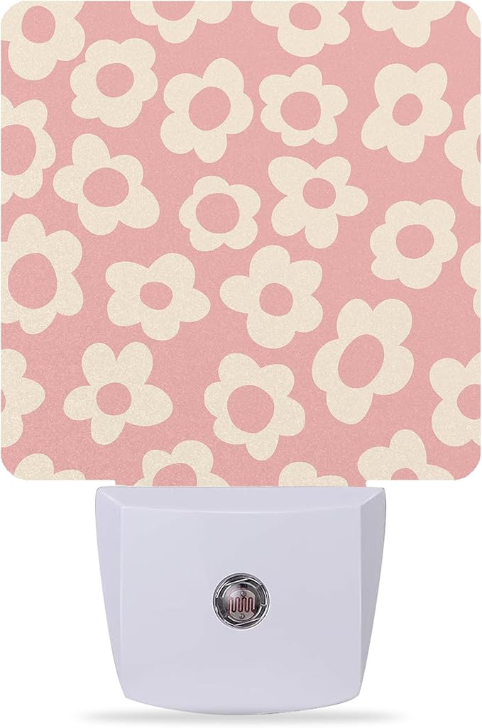 Night Lights Plug into Wall Vintage Groovy Flowers Night Lights Dusk to Dawn Sensor Led Lamp for Women Men,Led Lights for Stairway/Hallway/Bedroom,0.5W