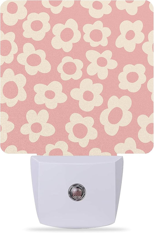 Night Lights Plug into Wall Vintage Groovy Flowers Night Lights Dusk to Dawn Sensor Led Lamp for Women Men,Led Lights for Stairway/Hallway/Bedroom,0.5W