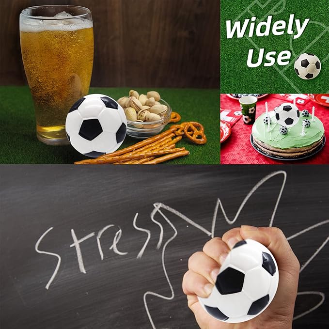 24 Pcs Mini Foam Sports Balls,2.5In Squeezable Stress Soccers,Stress Relief Squeeze Balls for Stress,Anxiety Relief,Kids Party Favor Toy,Fidget Toys,Ball Games