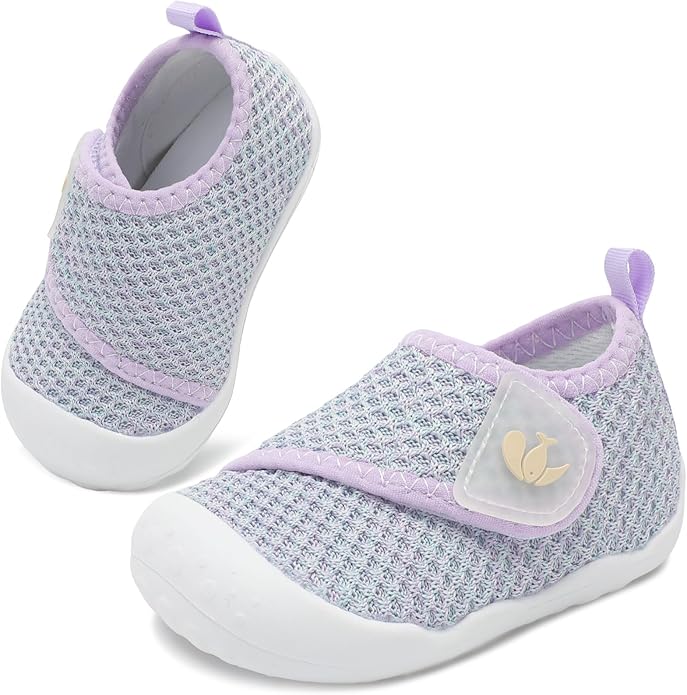 FEETCITY Baby First Walking Shoes Wide Baby Shoes Infant Sneakers Newborn Crib Shoe Barefoot Lightweight Slip On Shoe