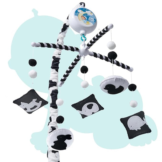 Montessori Mobile Baby for Crib (TINITIGIES) - Black and White Mobile Give Visual Stimulation to Engage Your Newborn - Baby Crib Mobile for Boys & Girls - Baby Mobile for Crib