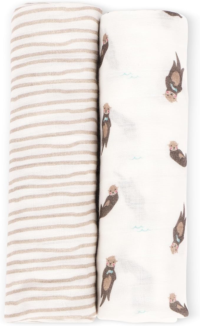 Muslin Baby Swaddle - Breathable Receiving Blankets for Newborn Baby, 70% Viscose derived from Bamboo, 30% Spandex, Imported