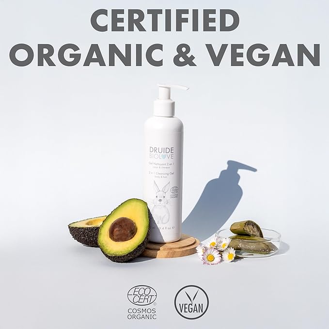 2-in-1 Cleansing Gel Body & Hair – Baby Shampoo & Wash, Sulfate-Free, For Children Prone to Eczema – 250 ml (8.4 oz.) Chamomile, Orange, Star Anise